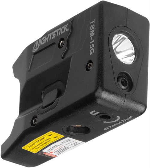 Nightstick Subcompact Tactical Weapon-Mounted Light Green Laser, S&W Shield 9/40, 150 Lumens, 2,700 Candela, Black, .75 Hours of Runtime, IP-X4 Water-Resistant, Rechargeable Battery