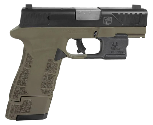 Diamondback DBAM29 9mm, 3.50" Barrel, Flat Dark Earth, Black Slide, Laser/Holster Combo, 17rd