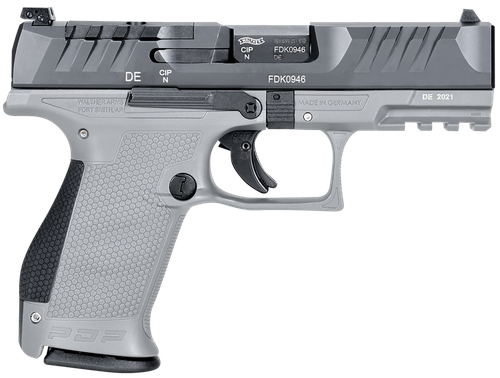 Walther PDP Compact OR 9mm, 4" Barrel, 3- Dot Sights, Black/Gray, 15rd