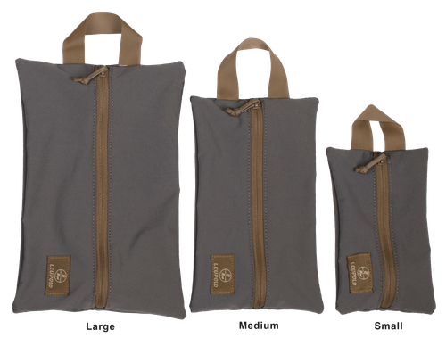 Leupold Pro Gear Stretch Zip Pouch Small 7.5"L x 4.5"W Gray with Tan Zipper & Handle