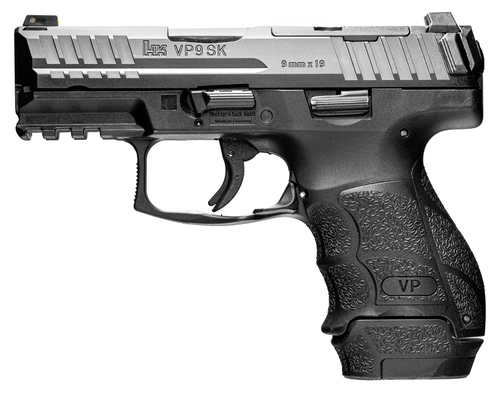 HK VP9SK OR 9mm, 3.39" Barrel, Night Sights, Black, 10rd/13rd