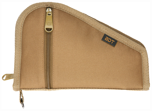 Bulldog Deluxe Pistol Case 9"L x 6" H Tan Padded Nylon with Pocket & Sleeve for Handgun