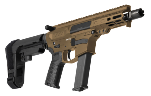 CMMG Banshee MKGS 40 S&W 5" Barrel, Midnight Bronze Cerakote, Black Nitride Barrel CMMG 6 Position RipBrace Black Magpul MOE Grip, 22rd