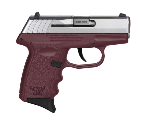 SCCY Gen3 CPX-3 .380 ACP, 3.10" Barrel Crimson Red Finish Frame, Stainless Steel, No Manual Thumb Safety, 10rd
