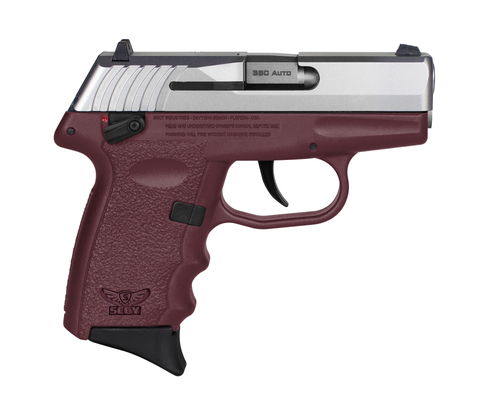 SCCY Industries CPX-4 .380 ACP, 2.96" Barrel, Crimson Red Frame, Stainless Steel Slide, Manual Thumb Safety, 10rd