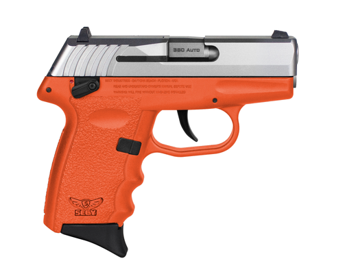 SCCY Industries CPX-4 .380 ACP, 2.96" Barrel, Orange Frame, Stainless Steel Slide, Manual Thumb Safety, 10rd