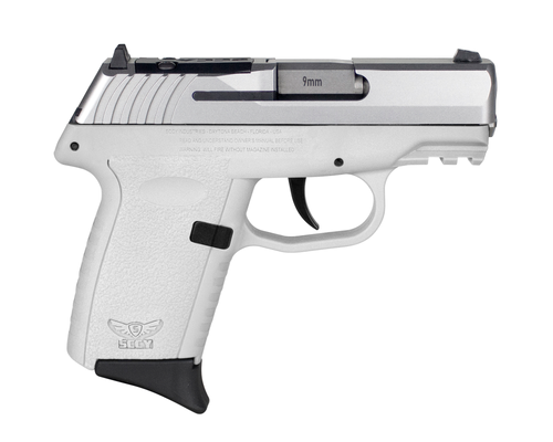 SCCY Industries CPX-2 Gen3 RD 9mm, 3.10" Barrel, White Polymer Picatinny Rail Serrated Stainless Steel Slide, White, 10rd