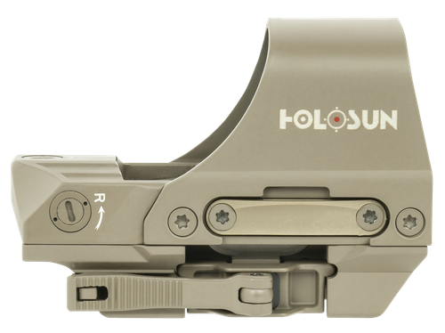 Holosun 510C Rifle Open Sight, Solar, FDE Housing, Red Multi-Reticle, 6061 Aluminum, Open, Solar, Shake Awake, Rifle