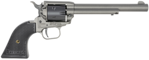 Heritage Rough Rider 22 LR, 6.50" Barrel, Tungsten Gray, Black Textured Polymer Grips, 6rd