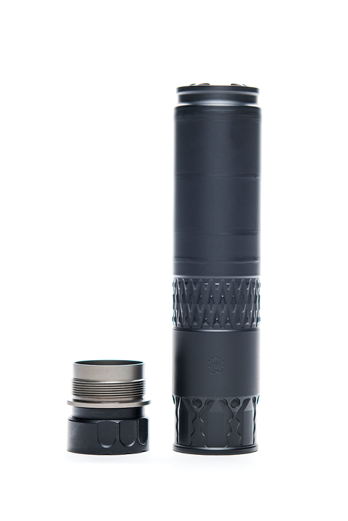 Rugged Alaskan360 Suppressor, Up to .338 Lapua Rifle/9mm Pistol, 7.5" Length, Black