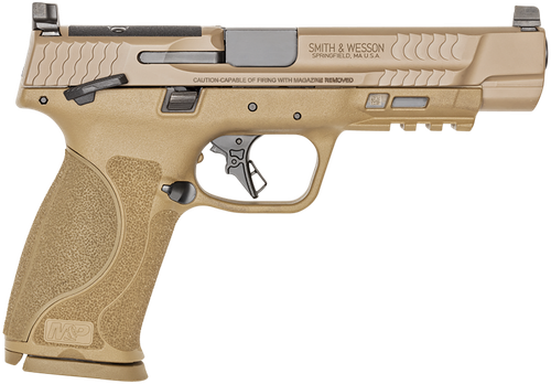 Smith & Wesson M&P9 M2.0 9mm, 5" Barrel, Optics Ready, FDE, 3Dot Sights, 17rd