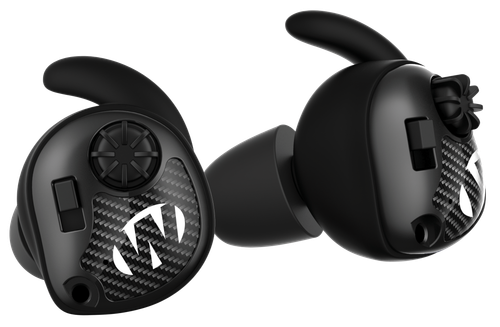 Walker's Silencer Electronic Ear Buds Polymer 25 dB In The Ear Matte Black with Carbon Fiber Accents Adult