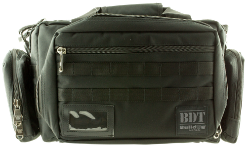 Bulldog Tactical Molle Range Bag 22" Black XL with 4 Large Exterior Molle Pouches & Deluxe Padded Adjustable Shoulder Strap