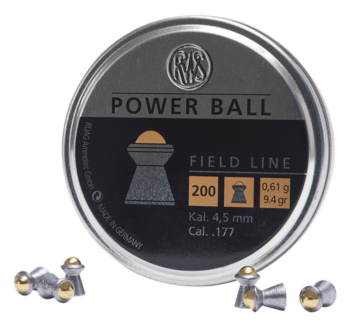 RWS/Umarex Power Ball .177 Pellet Steel/Lead Domed Pellet 200 Per Tin