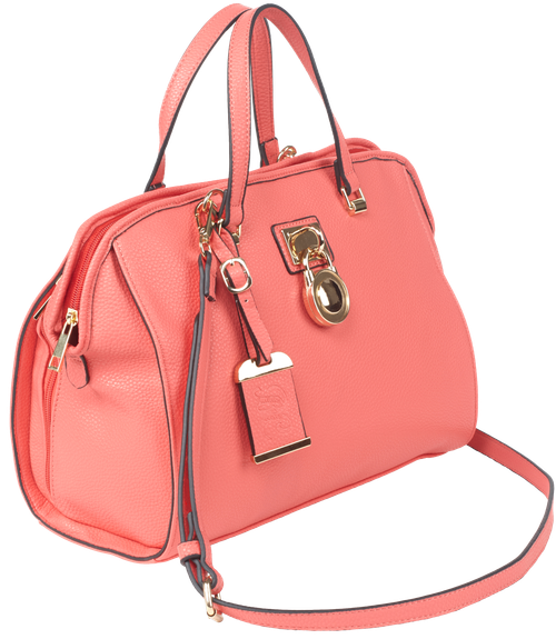 Bulldog Satchel Purse Holster Coral Leather Most Sm Pistols & Revolvers Ambidextrous