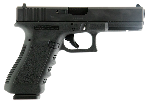 Rebuilt Glock 17 Pistol, 9mm, 4.49" Barrel, Matte Black, Fixed Sights, 17Rd, 2 Mags, Glock OEM Rail, 17+1