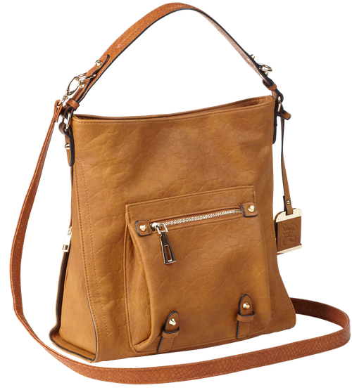 Bulldog Cases Hobo Anna Purse Holster, Fits Most Small Autos, Cognac Brown Color, Leather