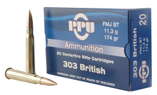 PPU Standard Rifle 303 British 174gr, Full Metal Jacket, 20rd Box