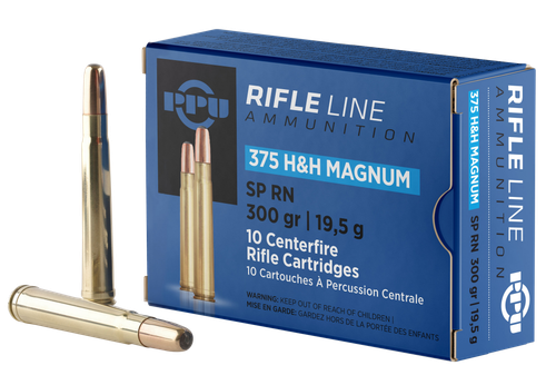 PPU Standard Rifle 375 Holland & Holland Magnum 300gr, Full Metal Jacket, 10rd Box
