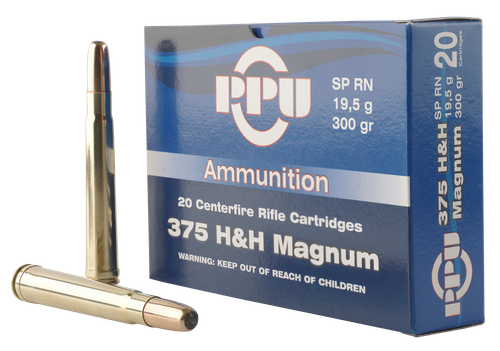 PPU Standard Rifle 375 Holland & Holland Magnum 300gr, Soft Point Round, 10rd Box