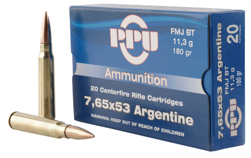 PPU Metric Rifle 7.65x53mm Argentine 180gr Soft Point, 20rd Box