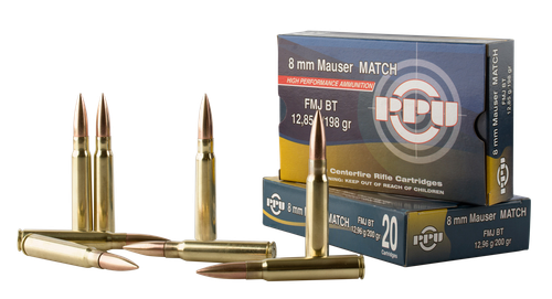 PPU Metric Rifle 8mm Mauser 198gr, Full Metal Jacket, 20rd Box