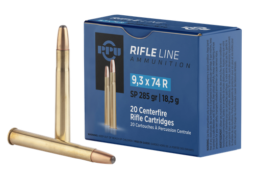 PPU Metric Rifle 9.3mmX74R 285gr, Soft Point, 20rd Box