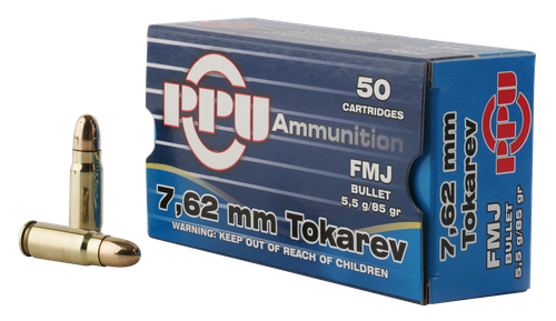 Prvi Partizan Pistol, 7.62x25 Tokarev, 85gr, Full Metal Jacket, 50rd Box