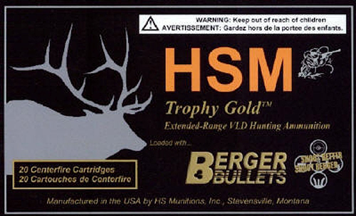 HSM Trophy Gold 257 Weatherby Mag 115gr, Match Very Low Drag, 20rd Box