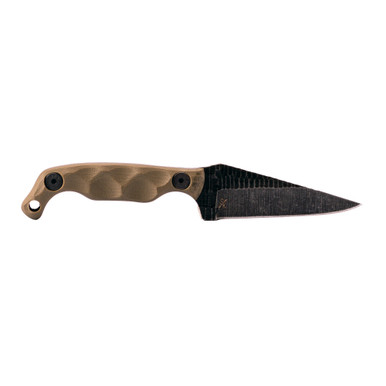Stroup Knives Mini Fixed Blade 3" Wharncliffe 1095 Carbon Steel OD Green G-10 Handle Acid Etched Finish - MINI-ODG-G10