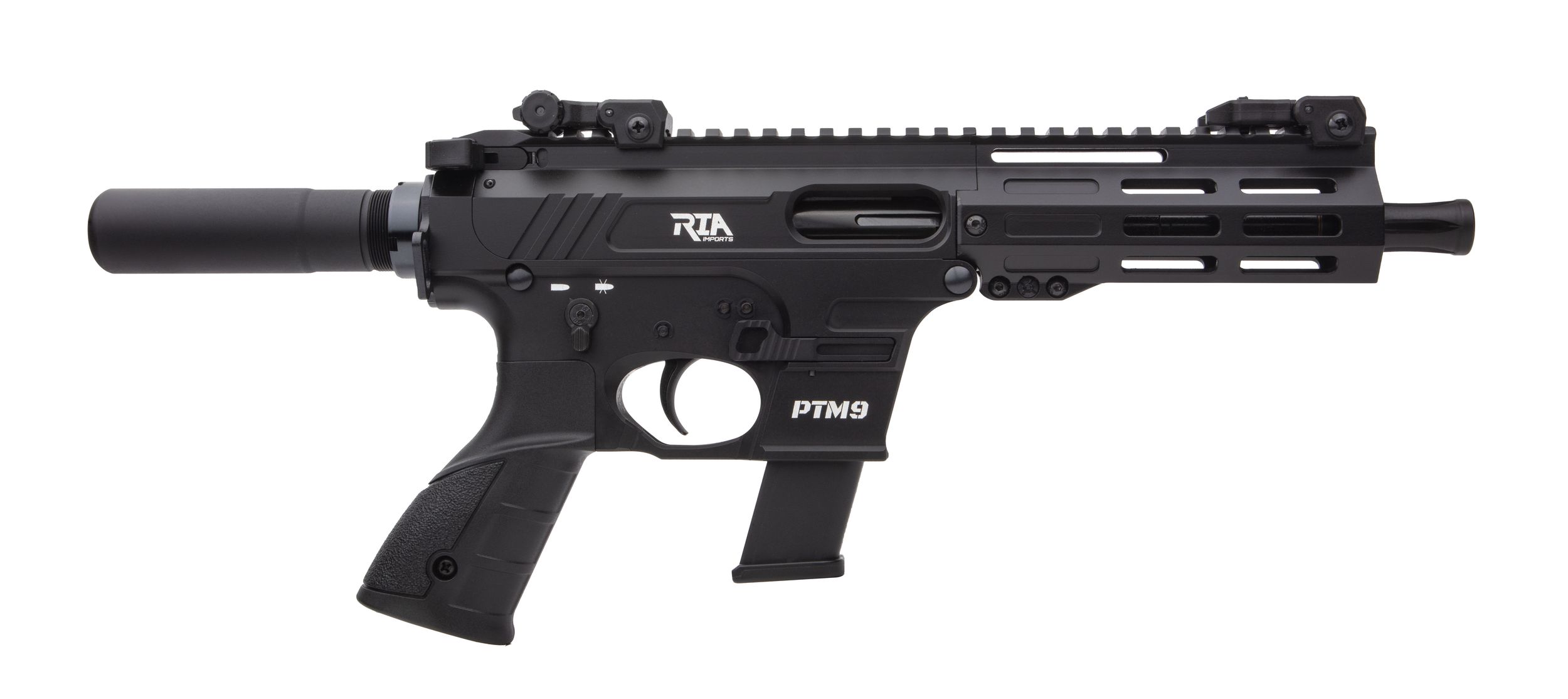 Rock Island Armory PTM9 Pistol PTM9, 9mm, 5.9in, Pistol Tube Grips, 17 Rds