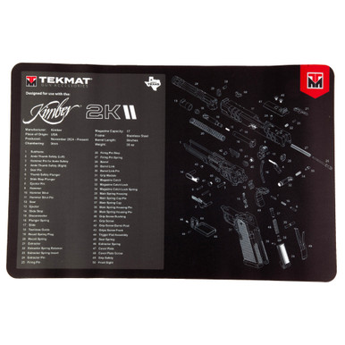 TekMat Ultra 11x17 Kimber 2K11 Gun Cleaning Mat Black - TEK-R17-KIMBER-2K11