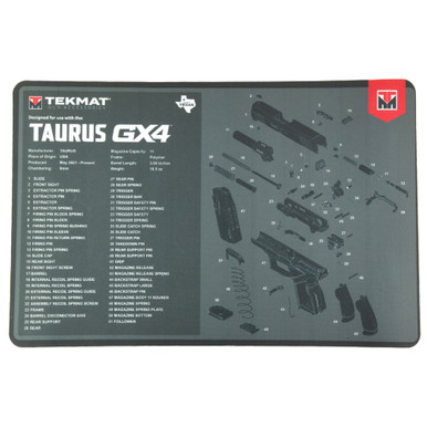 TekMat Taurus GX4 Handgun Cleaning Mat Exploded Schematic - TEK-R17-TAURUS-GX4