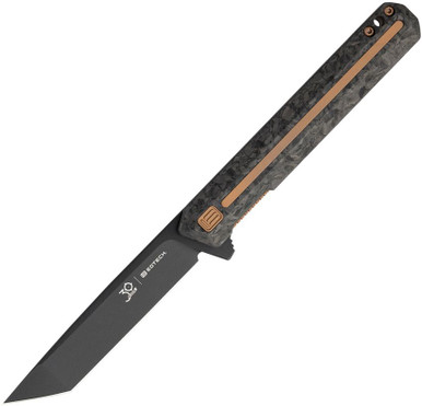 Tekto F2 Bravo Liner Lock Folding Knife 3.10" EOTECH Edition Black D2 Tanto Carbon Fiber - EOT-F2G10BK