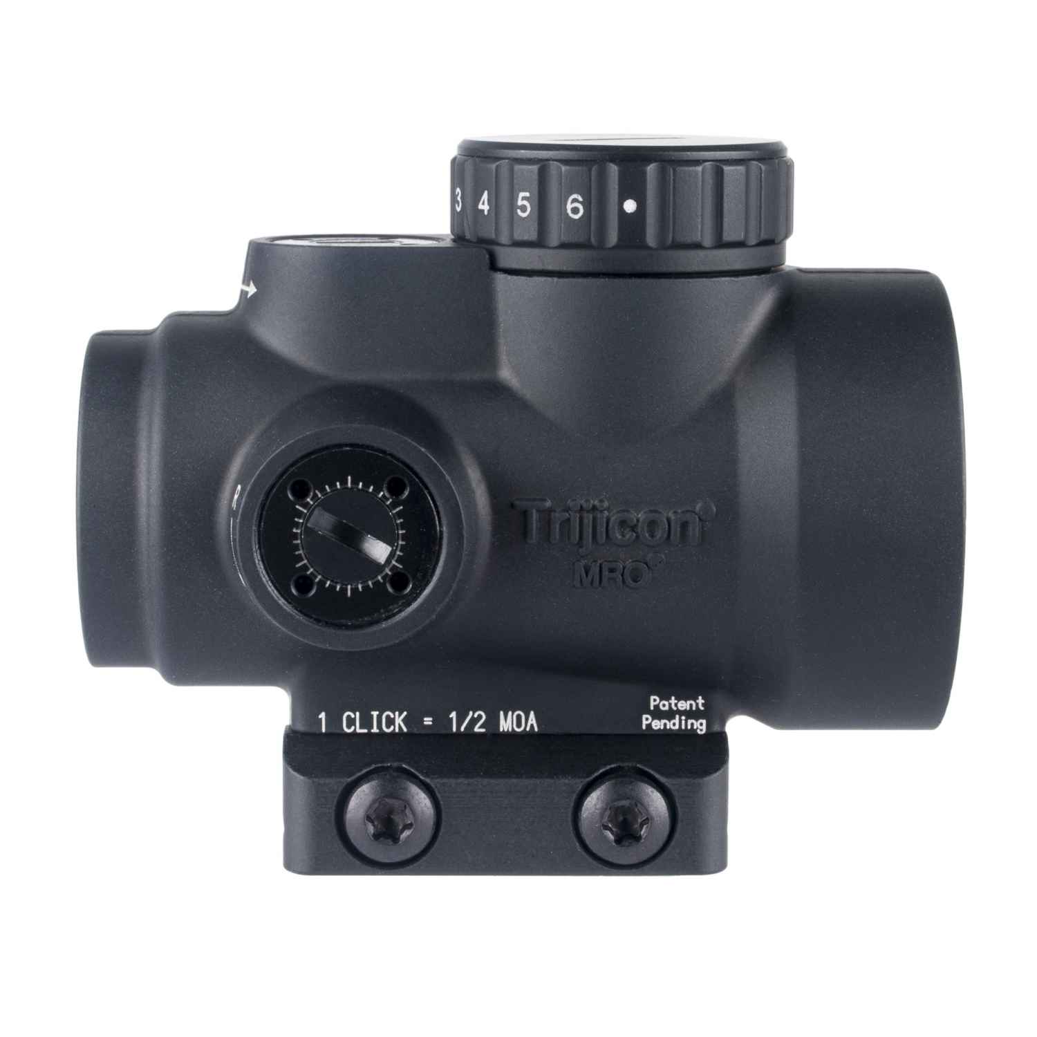 TRIJICON MRO SD, GREEN DOT, 25MM OBJECTIVE, 2 MOA DOT, MATTE FINISH, BLACK, LOW MOUNT
