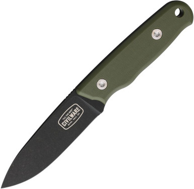 Toor Knives Packer Fixed Blade OD Green G10 Black DLC D2 Blade