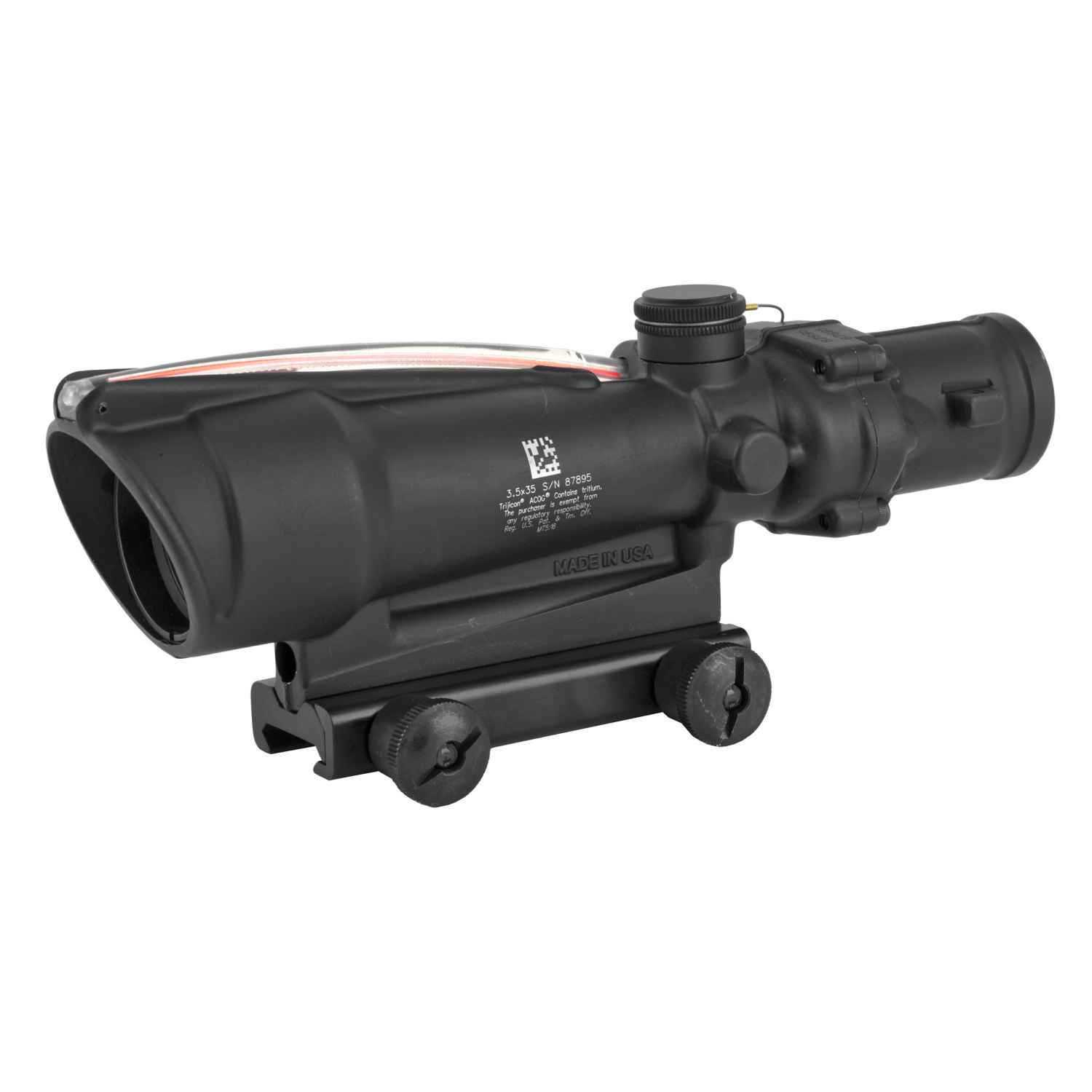 TRIJICON ACOG RIFLE SCOPE, 3.5X35, RED CHEVRON RETICLE .223, INCLUDES FLATTOP MOUNT, MATTE FINISH