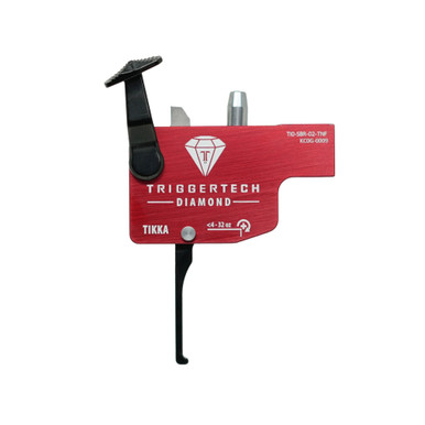 TriggerTech Diamond Trigger for Tikka T3/T3x/T1x Left Hand Straight Flat Red - TIL-SRB-02-TNF