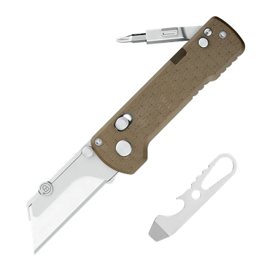 OKNIFE U1 Pro PEEK Utility Knife | Olight Otacle Folding Box Cutter with Hidden Screwdriver, Quick Blade Change, Lightweight PEEK Scales