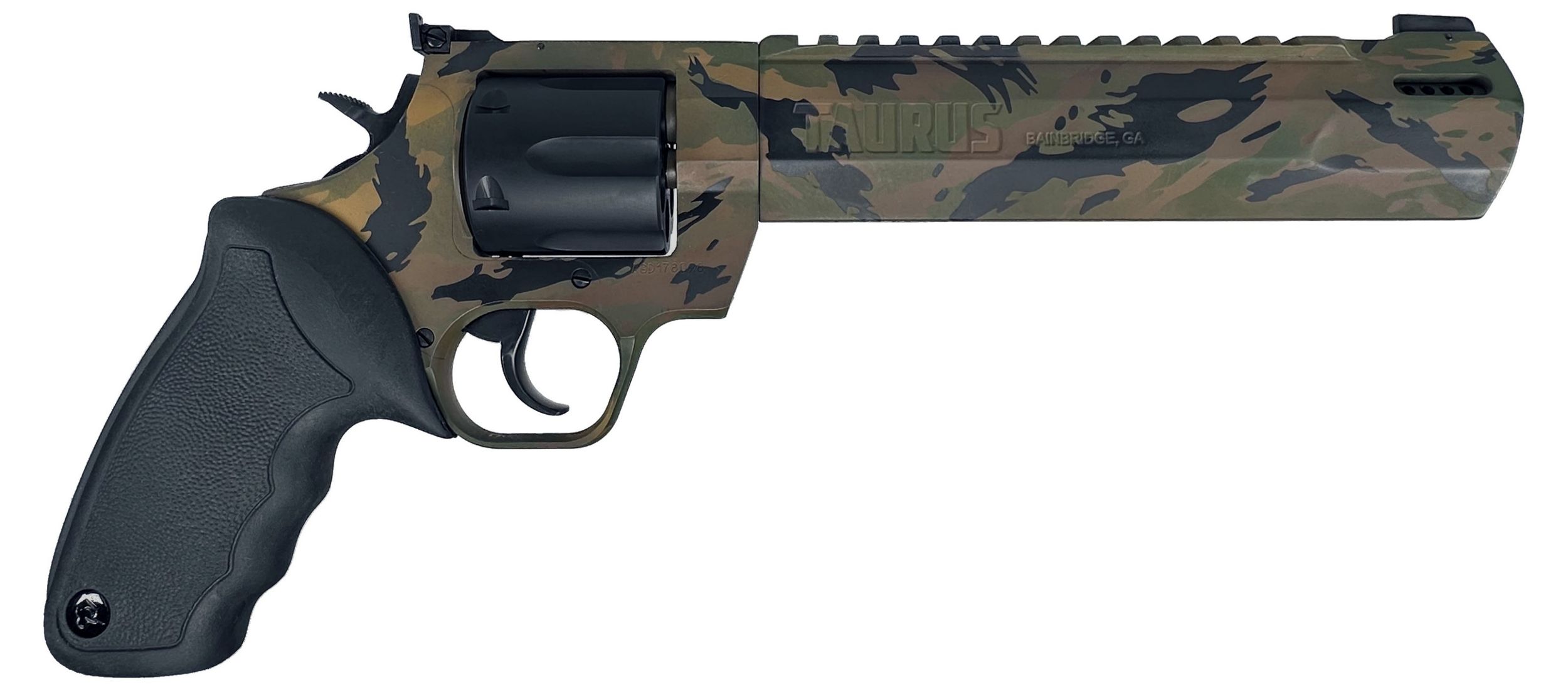 Taurus RAGING HUNTER Revolver 2-440081RH-KMO, 44 Magnum, 8.375in, Black Rubber Grips, Camo Cerakote, 6 Rds