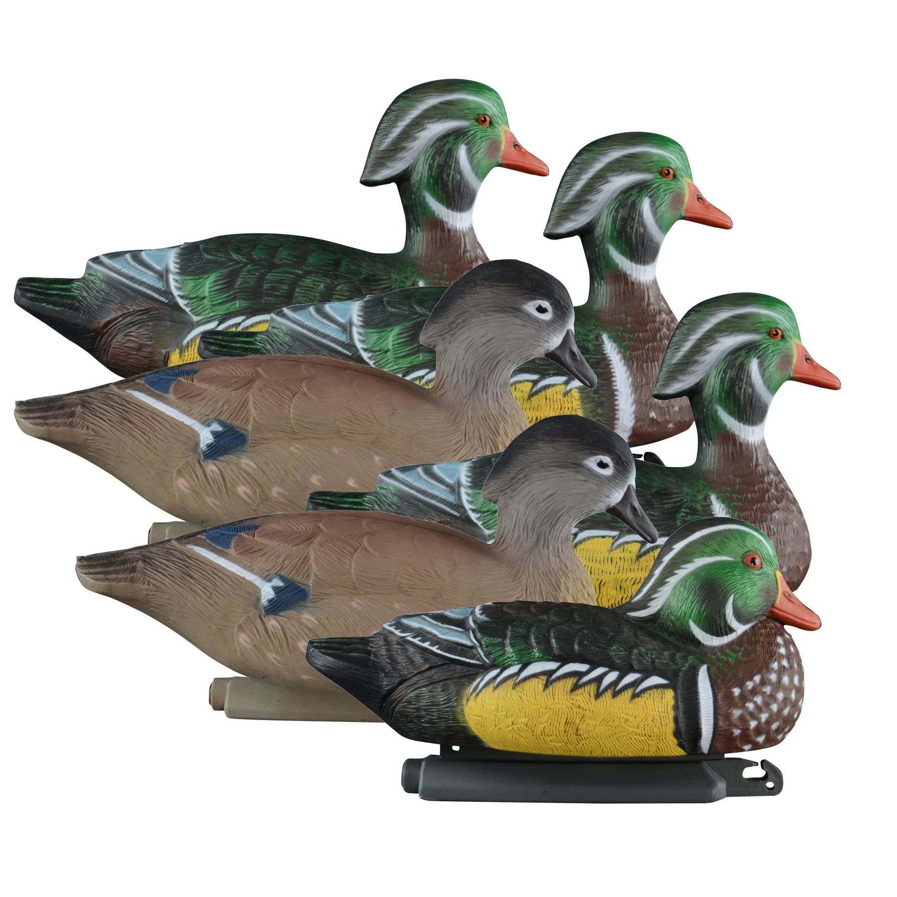 Higdon Oudoors Standard Wood Duck Decoy 6 Pack 19341, 4 Drakes/2 Hens