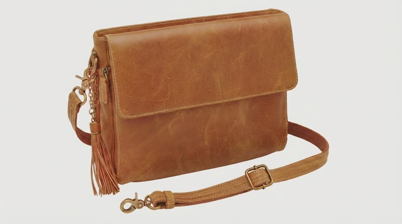 Gun Tote'n Mamas Crossbody Clutch (GTM-CZY/22CRML) Fits Small Pistols & Revolvers, Caramel