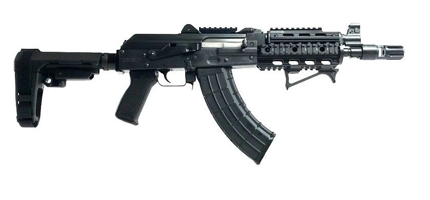 Zastava ZPAP M92 Pistol ZP92762TACM, 7.62x39mm, 10in, Quad Rail Handguard/SB3 Brace, 30 Rds