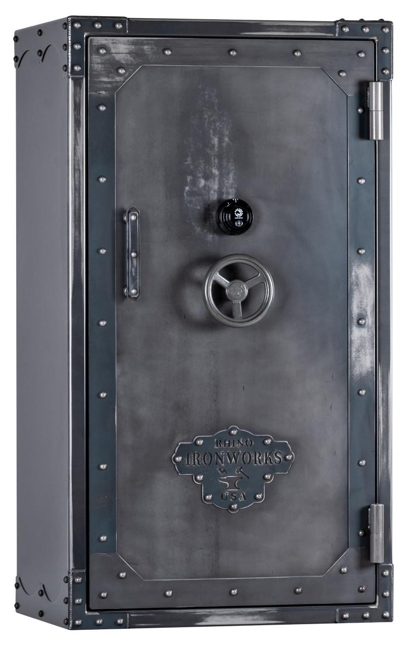 Rhino Ironworks Lightning Series LIX6636 Gun Safe, 66x36x27, 120 Min Fire Rating, 10 Gauge Steel, Antiqued Ironworks Finish, Up to 45 Guns
