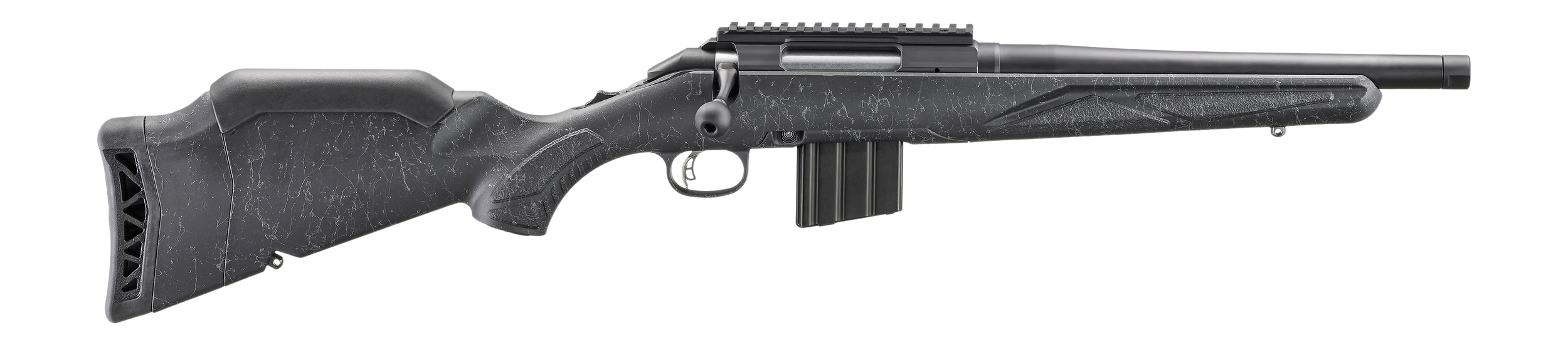 Ruger American Patrol Gen II SBR 56911, 338 ARC, 12.5" Threaded, Black Splatter Gen II American Stock, Graphite Black Bull Contour Barrel, 5+1