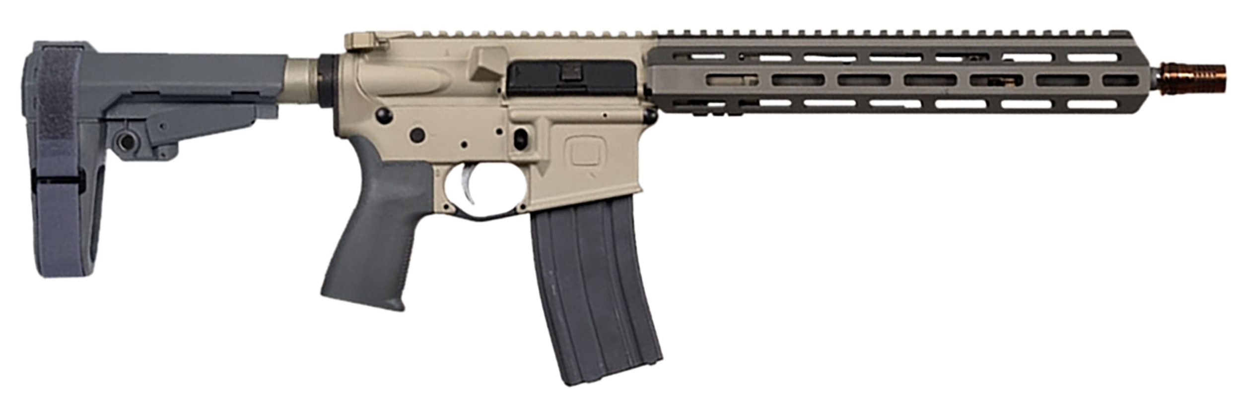 Sugar Weasel Semi-Auto Pistol SW-556-13IN-PISTOL, 5.56 NATO, 13", FDE Finish, Collapsible Brace, 30 Rds