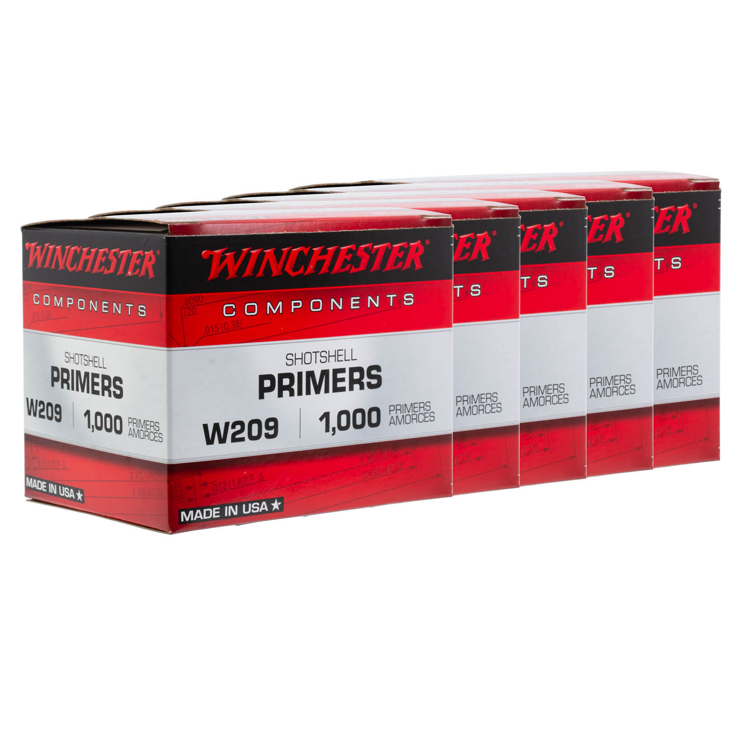 Winchester #209 Shotshell Primer, Case of 5000