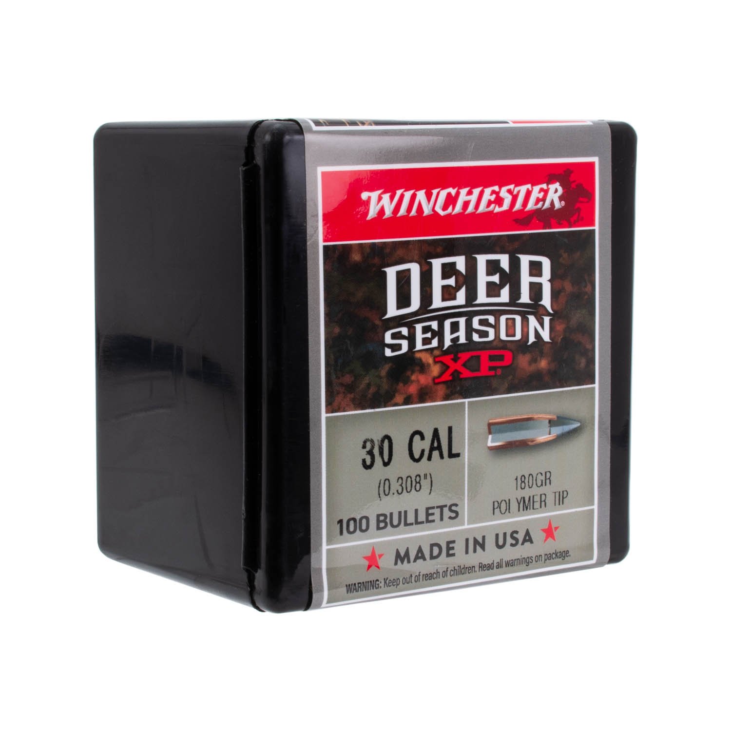 Winchester Rifle Bullets, 308 cal. 180gr. Deer Season XP, Box of 100