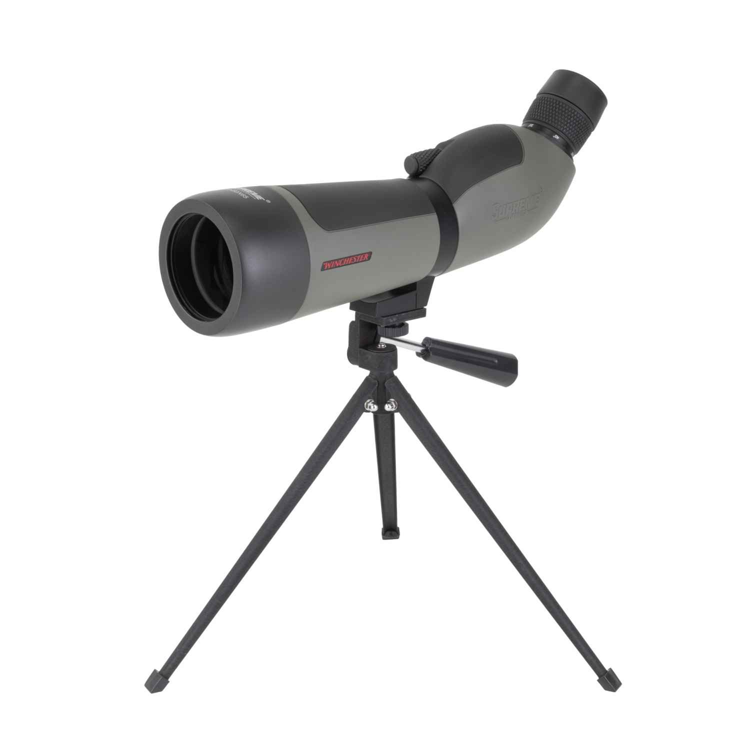 WINCHESTER SUPREME OPTICS SUPREME SPOTTING SCOPE, 20-60X MAGNIFICATION, 65MM OBJECTIVE, BLACK & GRAY