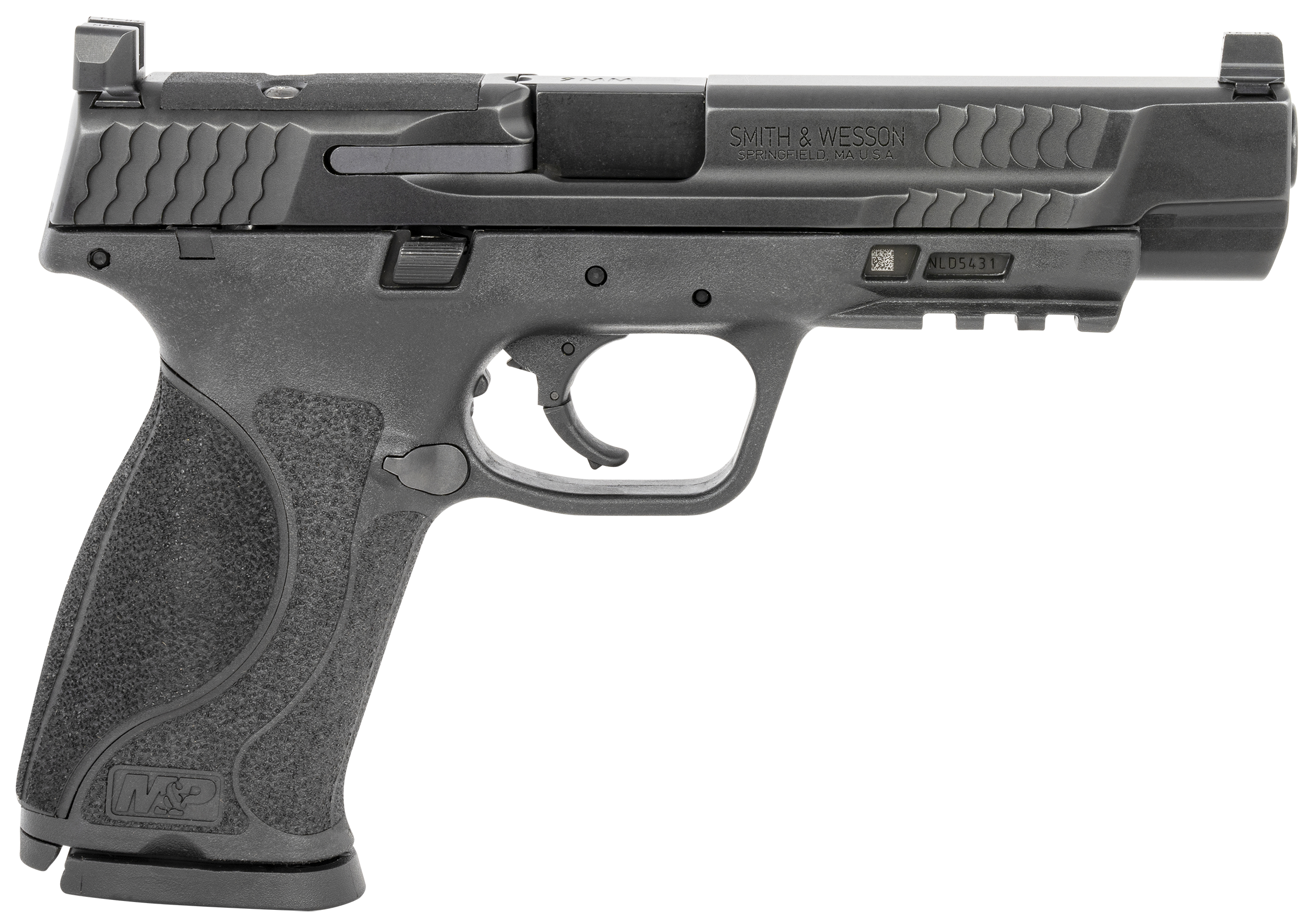 Smith and Wesson M&P M2.0 Optic Ready Pistol 13419, 9mm, 5in, Interchangeable Backstrap Grips, Black Finish, 17 Rds
